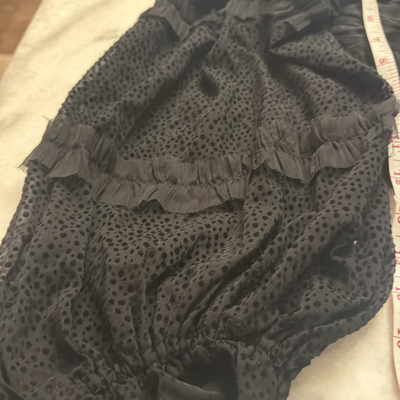 ASOS D E S I G N black chiffon crop balloon ruffle mixed print made in India 4 - Picture 12 of 13